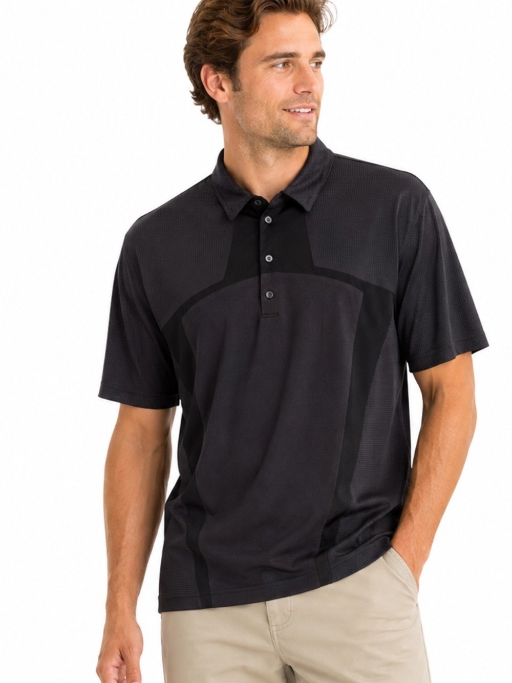 Greg Norman Men’s Grey Short Sleeved Casual Preppy Polo Golf Shirt Size …